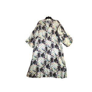 Vintage Cruz Natori Paisley Floral Kimono Caftan Zip L